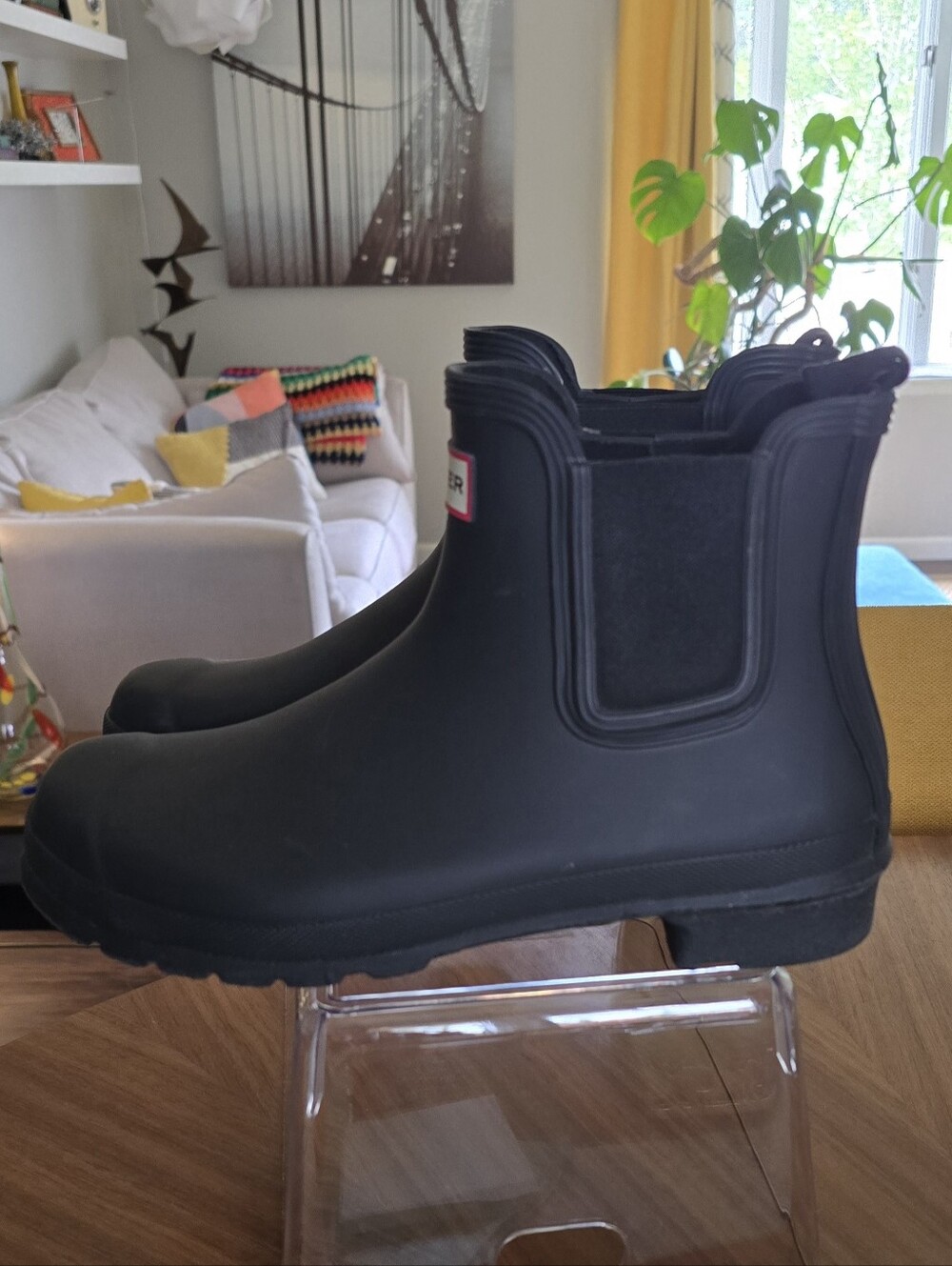 HUNTER Women's Original Chelsea Boots - Matte Black, sz 9 - Picture 8 of 16